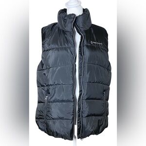 Free Country NWT Women's XL Black Puffer Vest Full Zip Ultrafill zip pockets